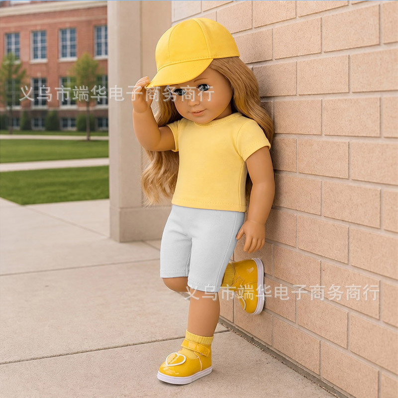 18 Zoll American Girl Puppe Baseball-Set, 16 Zoll realistische Puppe Baseballmütze, grenzüberschreitende Bestseller Puppenkleidung Zubehör