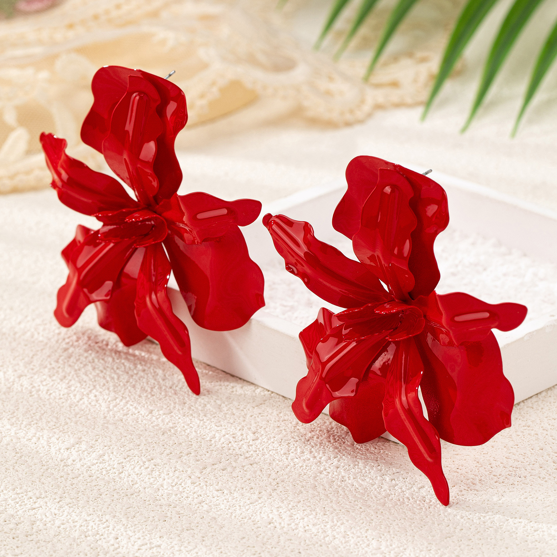 Alloy Material 1 Pair Classic Style Flower Plating Alloy Ear Studs