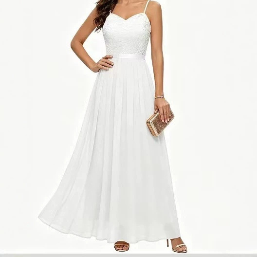 Amazon Women's Prom Evening Dress 2026 New European and American Fashion Sexy Slim-Fit Strap Chiffon Dress