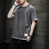 Комплект, мужская летняя универсальная футболка с коротким рукавом для отдыха, короткий рукав