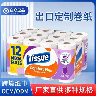 外贸卫生纸卷纸巾定制跨境出口厕纸3层2层出口非洲东南亚卷纸厕纸