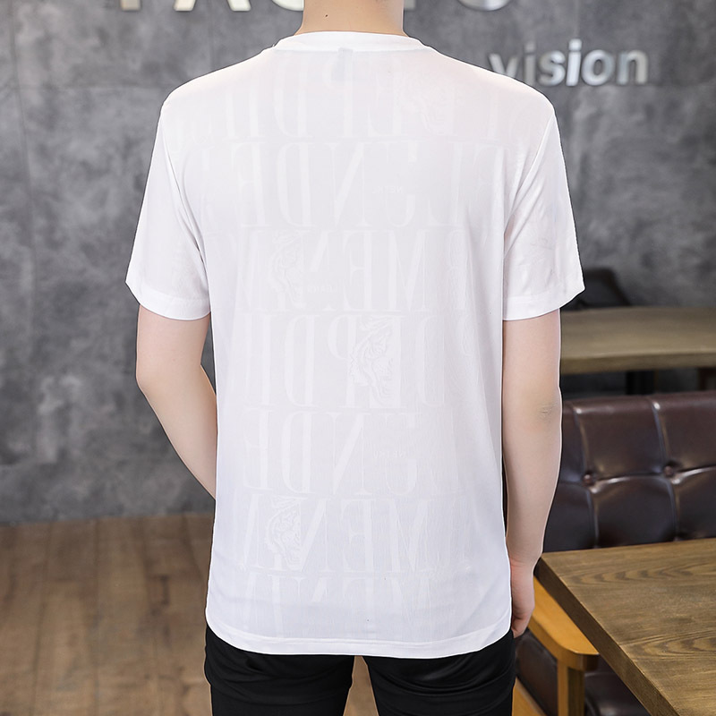 Sommer Ice Silk Kurzarm für Herren 2023 Neues Halbarm-T-Shirt Marke Instagram Trendy Loose Size_voghion.com