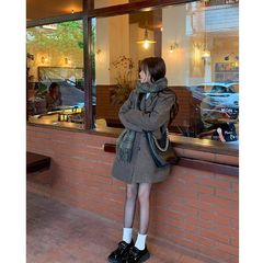 毛呢大衣外套女2025秋冬新款秋冬高级感小个子呢子赫本风