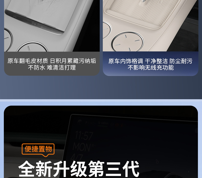 Suitable for Xiaomi Yu7/New Su7 Wireless Charging Silicone Mat, Central Control Anti-Slip Protective Water Cup Mat, Automotive Supplies