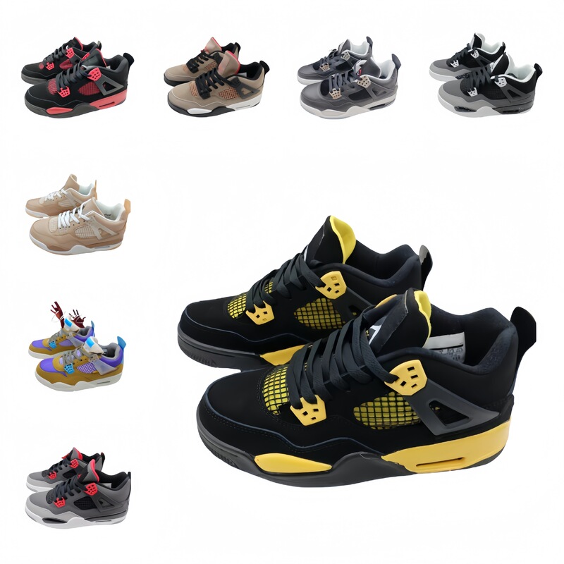 Putian Pure Original Trade Aj4 University Blue White Black Red Basketball Shoes Jordan 4 Lightweight Oreo Men's and Women's Running Shoes