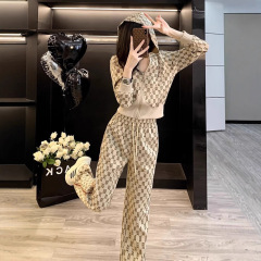 时尚舒适休闲运动套装女2025春秋季新款气质高端开衫卫衣两件套潮