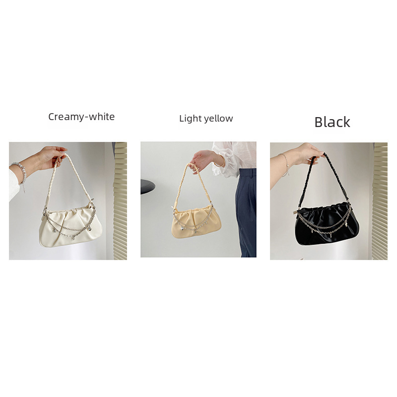 Bolso de mano sencillo y combinable para mujer, estilo nicho, con forma de nube, para otoño e invierno, 2024_voghion.com