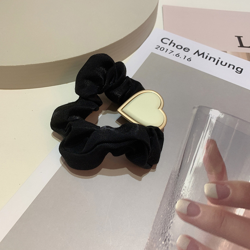 Corea del Sur Dongdaemun banda de pelo de alta calidad elegante cuerda de pelo Morandi color mate pintura amor mercerizado intestino grueso anillo al por mayor