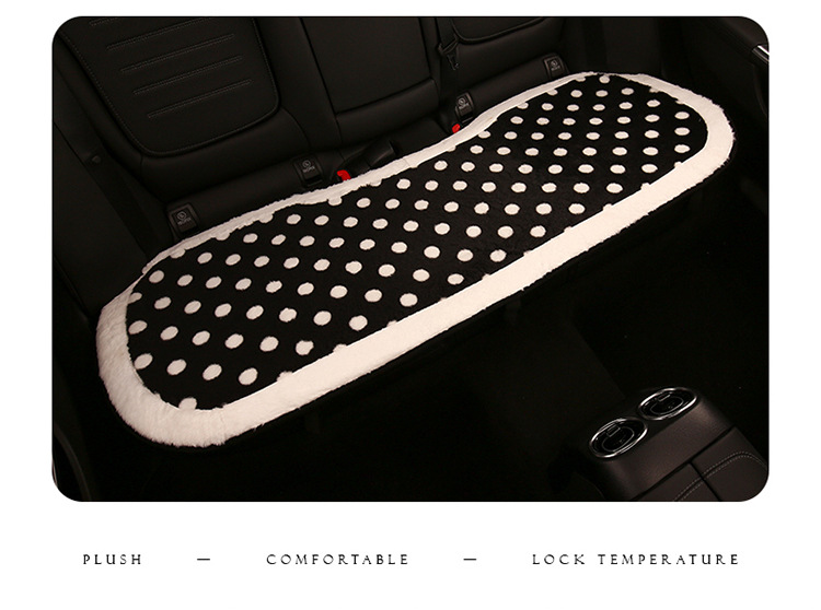 Car cushion winter short plush polka dot black and white cute women's car seat cushion seat cushion Internet celebrity polka dot seat cover