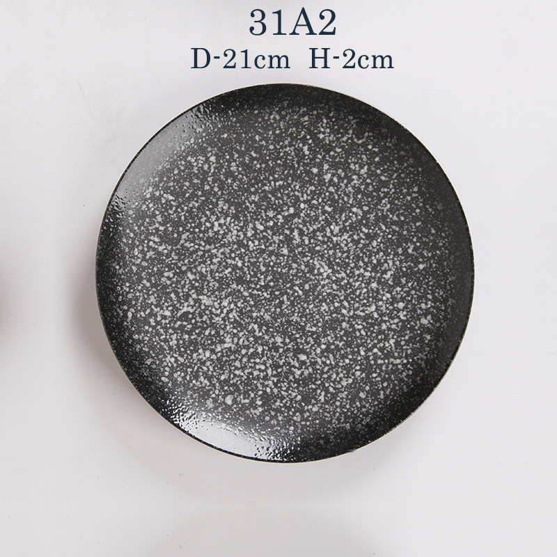 8/10 pulgadas creativo redondo placa de cerámica Hotel hogar plato de cerámica placa plana Placa de fruta placa occidental Placa de carne