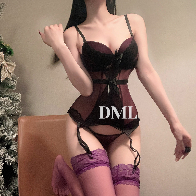 Sexy Lingerie, Sexy Lace See-Through Purple Suspender Vest, French Style Royal Sister Slimming One-Piece Corset Sexy Lingerie, Sexy Lace See-Through Purple Suspender Vest, French Style Royal Sister Slimming One-Piece Corset