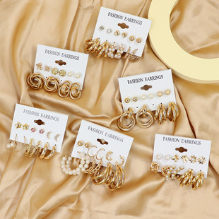 2025�¿ʽ�͹Ž�ɫ���h�F�����َ׺ζ�Ȧ6����������earring
