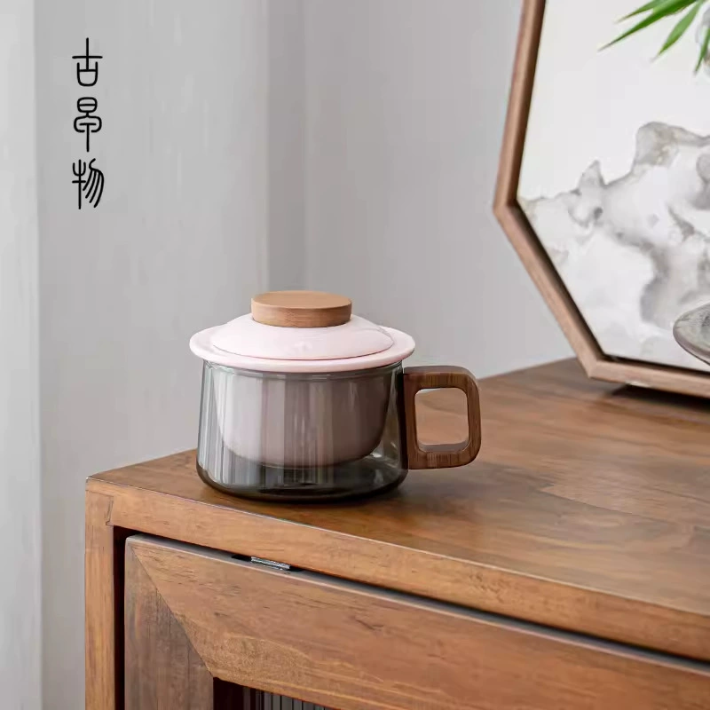 Винтажная кофейная чашка INS, стеклянная легкая роскошная домашняя чашка для чая, разделительная чашка для чая и воды, офисная чашка для чая, пара