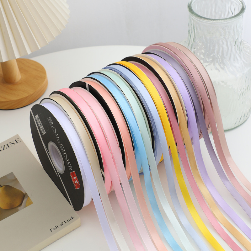 1cm Pure Color Ribbon 80 Yards Large Roll Ribbon Flower Wrapping Flower Tie Decorative Bow Ribbon Floral Material