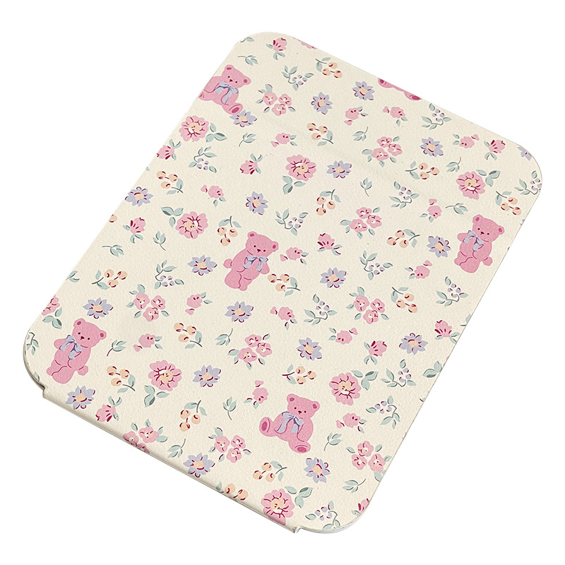 Espejo plegable de dibujos animados de escritorio de pie espejo de maquillaje dormitorio de estudiantes lindo portátil mini espejo al por mayor