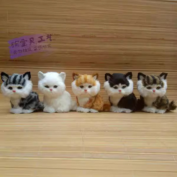 仿真猫咪礼物白猫花猫公仔动物模型摆件儿童孩子生日礼品储蓄罐猫|ms