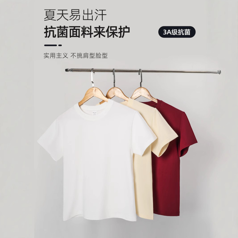 日系重ポンド純綿半袖tシャツレディースゆるいカジュアル丸首半袖男女同一タイプtシャツ上着ins|undefined