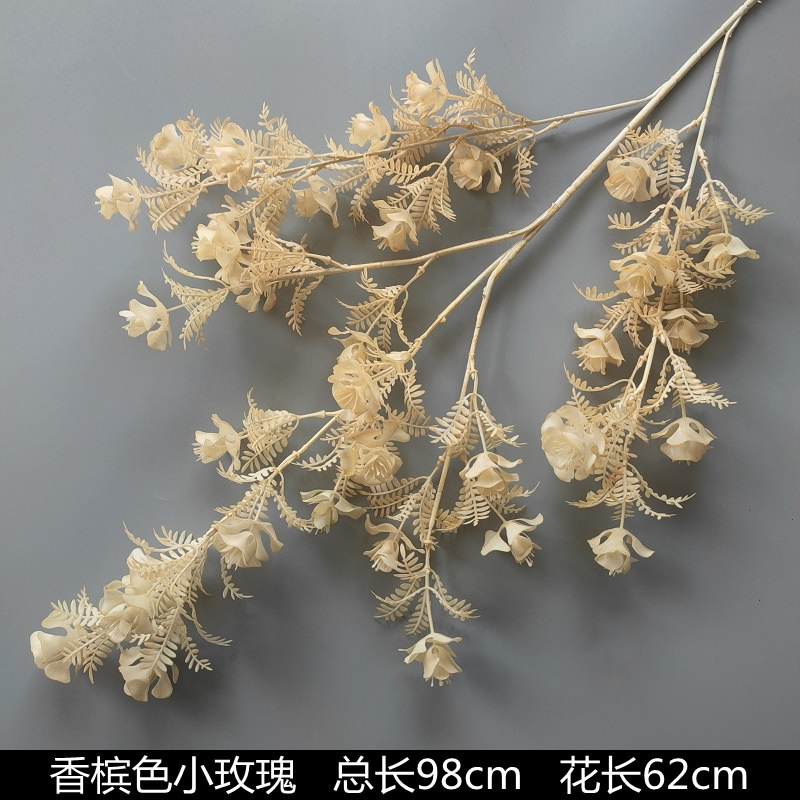 シャンパン色の結婚式の花の花の花の材料の結婚祝いの装飾の花の講堂の装飾の花のプラスチックの花の道は花の造花を導いています。|undefined