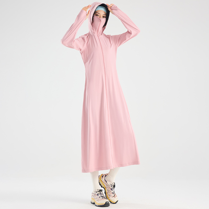 オリジナル糸ロング日焼け止め服女性のためのアイスシルク夏全身日焼け止め服夏の新 2025 通気性ビーチ日焼け止めジャケット|undefined