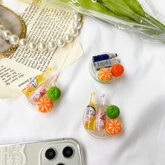 網紅同款立體啤酒瓶水果清新手機創意簡約氣囊支架粘貼可伸縮調節