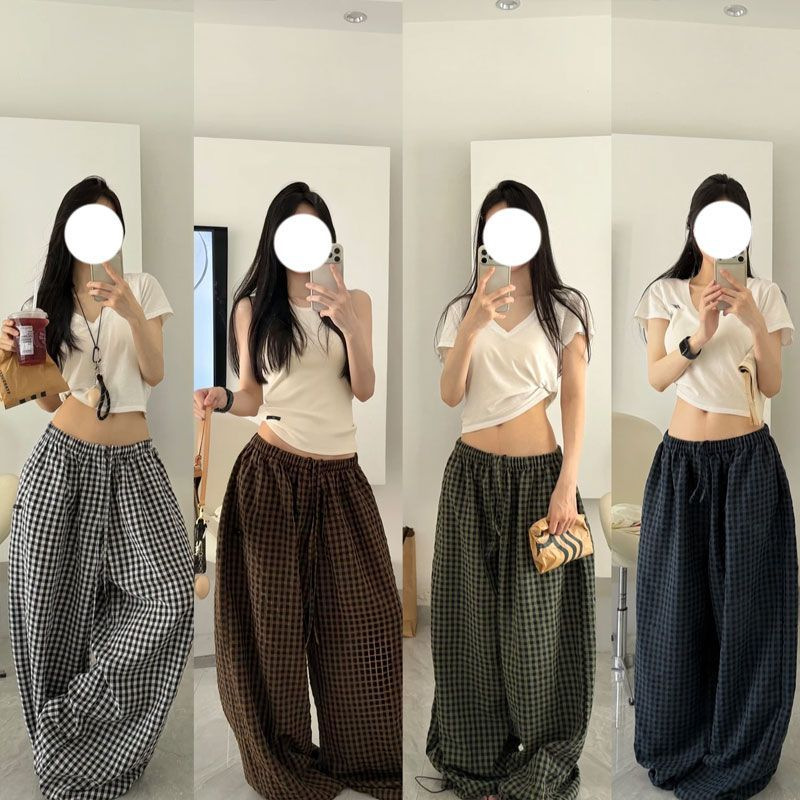 Retro spring summer thin casual trousers