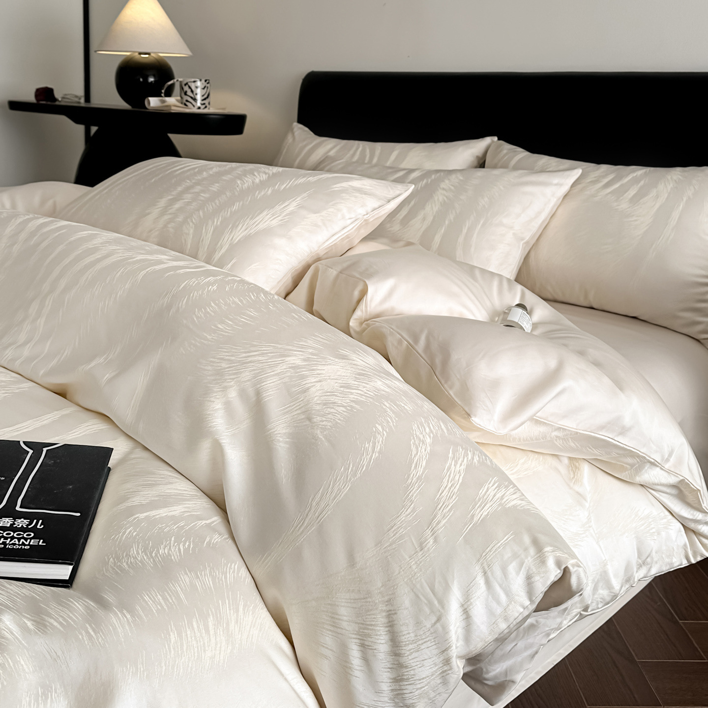 Juego de sábanas de lujo en lyocell tencel y algodón jacquard_voghion.com