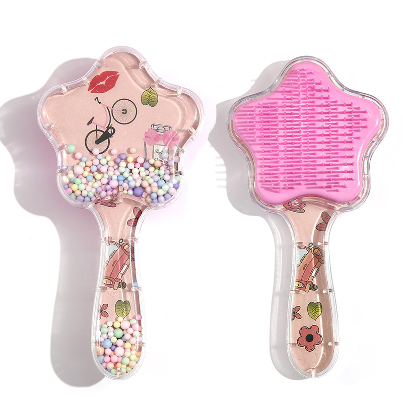 Cojín de aire peine estrella de cinco puntas lindo peine portátil transparente de dibujos animados de los niños anti-anudado mágico pelo liso pelo cojín de aire peine