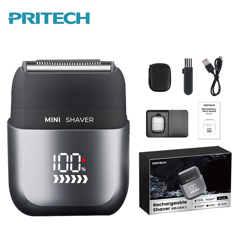 PRITECH インテリジェント専用ポータブルミニ電気シェーバー プラグイン マイクロ トラベル メンズ