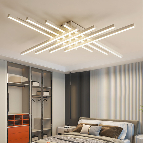Amazon living room ceiling light LED aluminum material geometric line bedroom shade stepless dimmable acrylic ceiling light