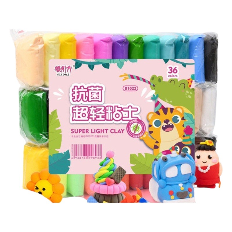Arcilla ultraligera, venta al por mayor, 36 colores, juguetes de arcilla espacial para niños de guardería, arcilla de colores de plastilina DIY hecha a mano