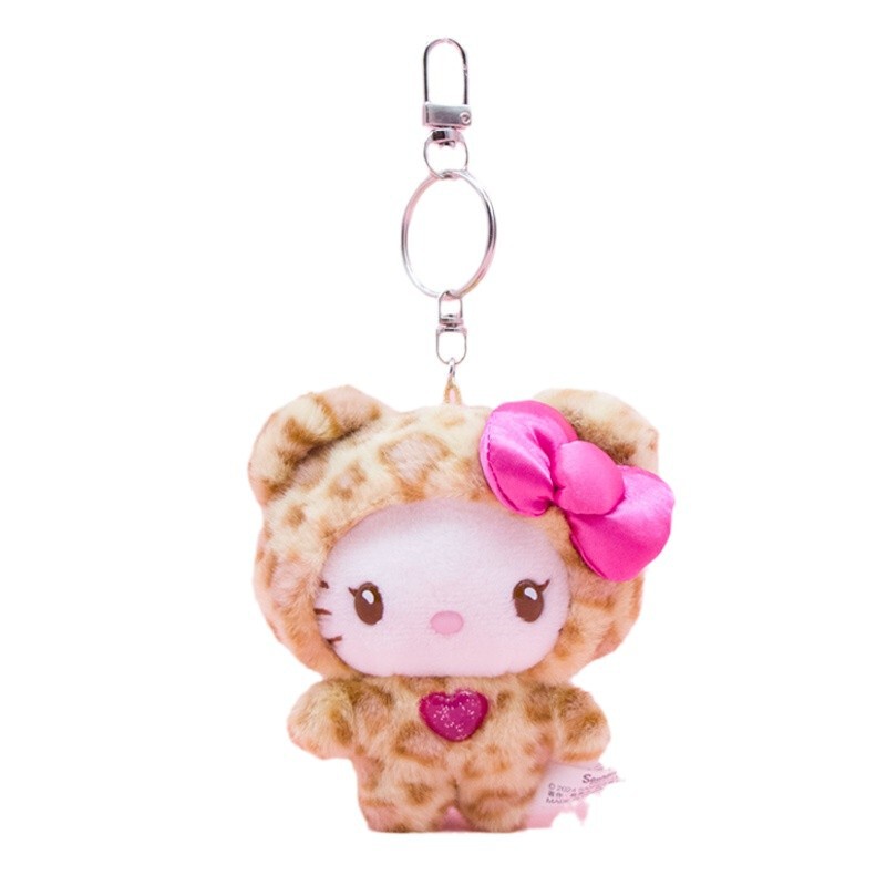 ハローキティ ラテ ヒョウ柄 キーホルダー バッグ ペンダント サンリオ 人形 かわいい ペンダント 人形 日本製 ミニ|undefined