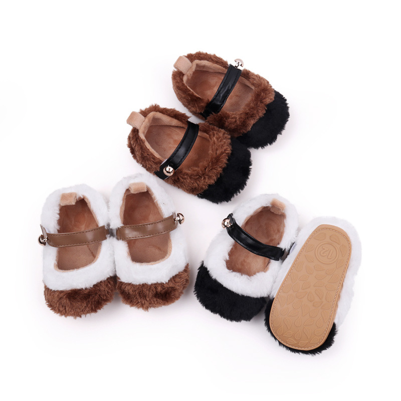New Spring and Autumn Elastic Band Hair Color blocked Soft Rubber Bottom Sneakers Baby Shoes 0-12 Months_voghion.com