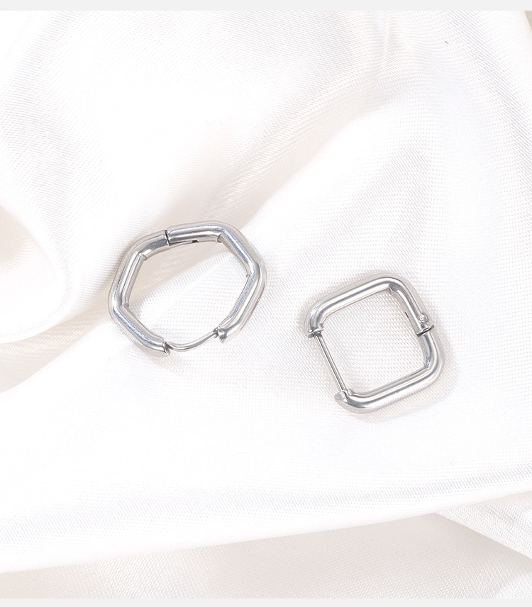 Hip Hop Geometric Triangle Stud Earring for Women - 316L Surgical Steel Flat Back Earring detail image 8