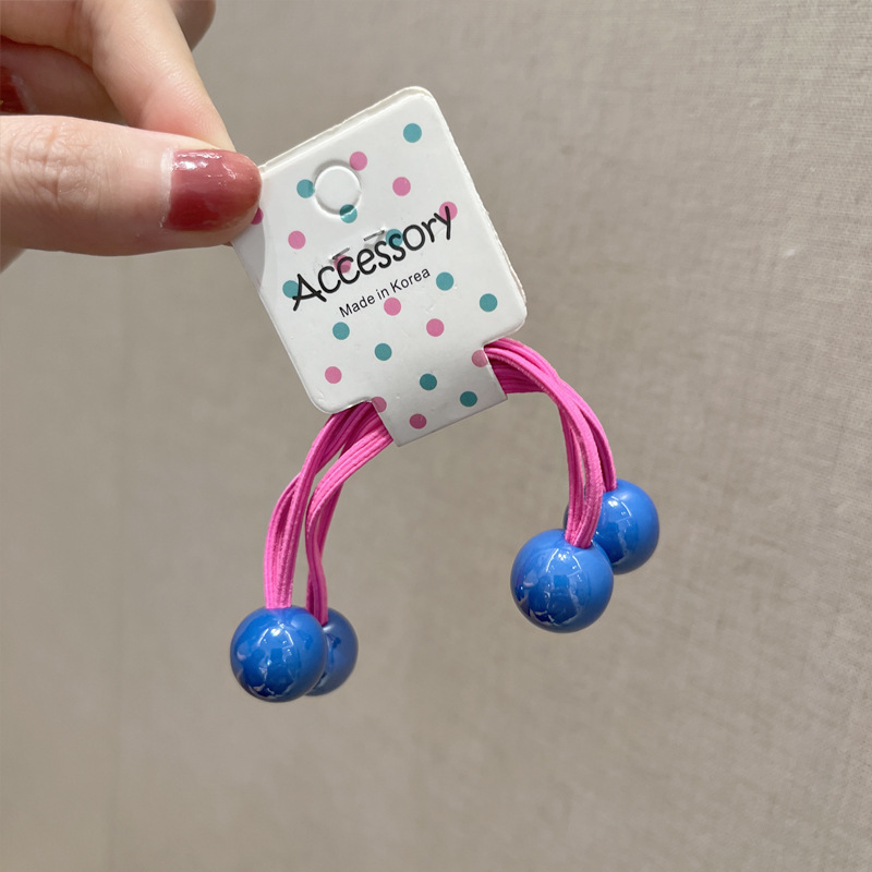 子供のキャンディー色の髪輪の双頭ひものゴムボールの髪ひもの赤ちゃんは高い馬尾を刺して髪を傷つけません。|undefined