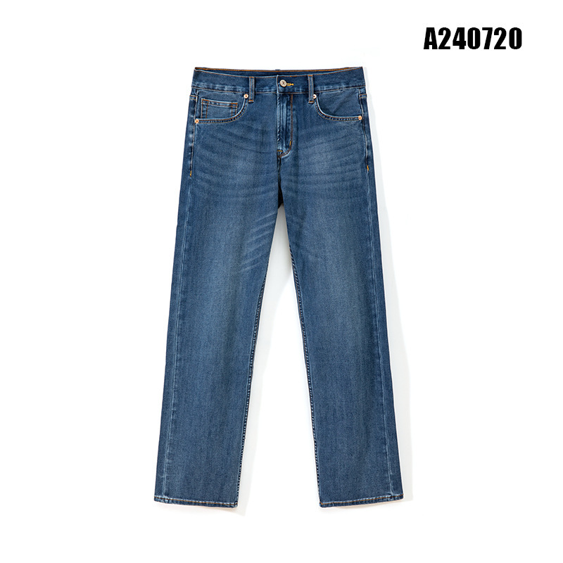 2025 New Autum Loose Straight Medium Elastic Soft Casual Business Middle-Aged High-Quality Washed Jeans for Men