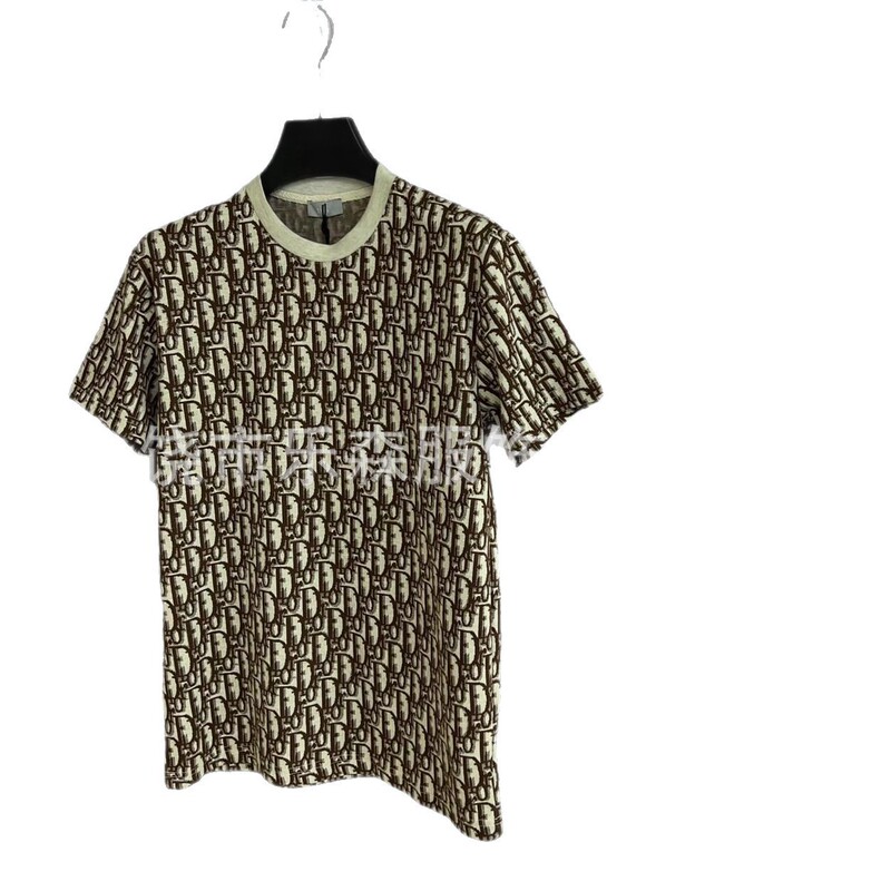 Dijia Full-Print Logo Trendy Brand Men's and Women's Sports Casual Round Neck Short-Sleeved T-Shirt Tops, One-Piece Drop Shipping, Casual and Versatile