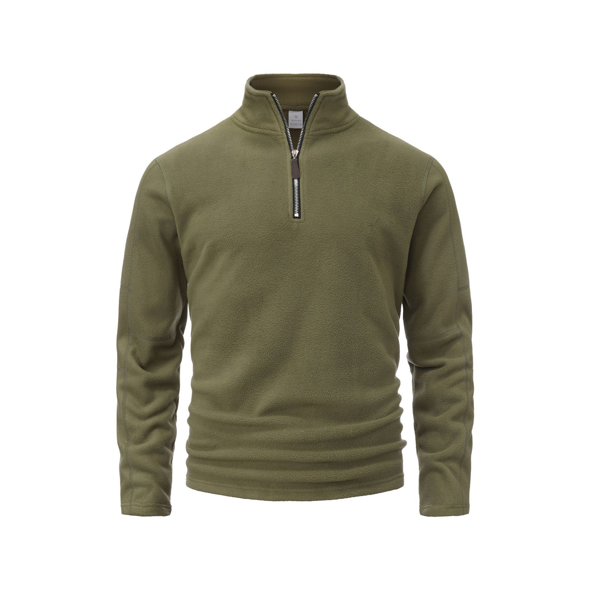 Otoño e invierno transfronterizos, suéter de media cremallera para hombres, 100 trajes de terciopelo empalmados, chaquetas de fitness y carreras para hombres