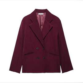 2024秋wish亚马逊eBay酒红休闲西装西服