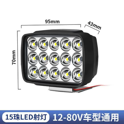 LED spotlight 12V-80V electric: Ön faralar - led-high-brightness-large-lens-spotlight-2inch-square-and-high-beam