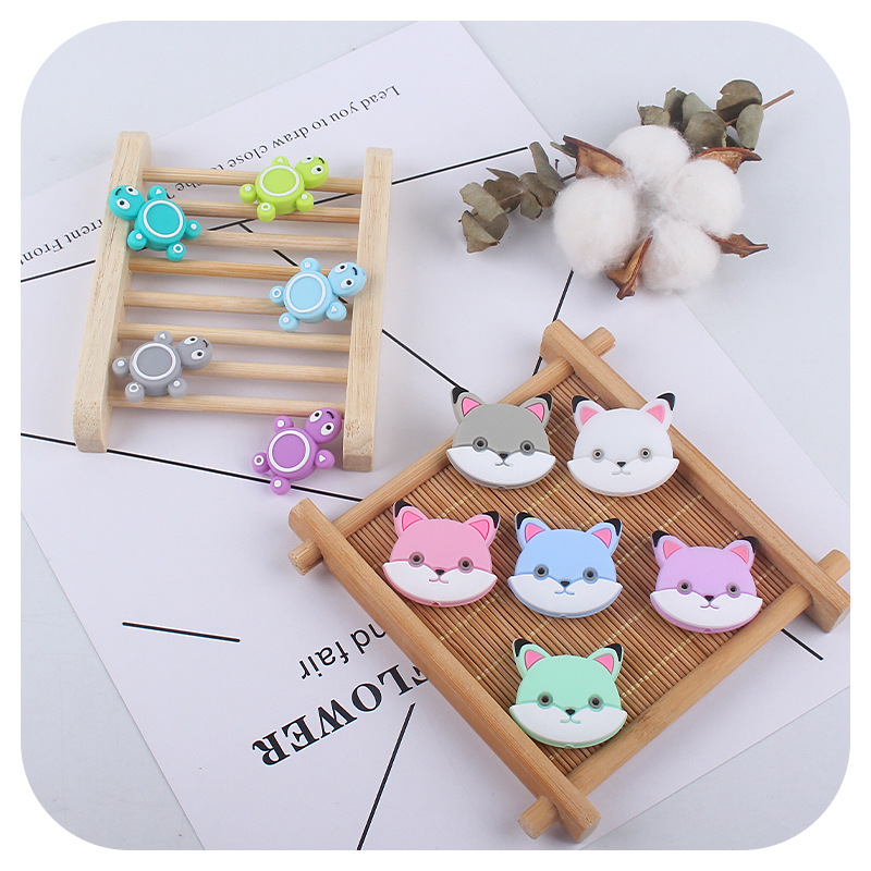 Bebé suministros silicona elefante Panda mordedor cuentas a granel ovejas cuentas DIY bebé molar pezón cadena anti-caída