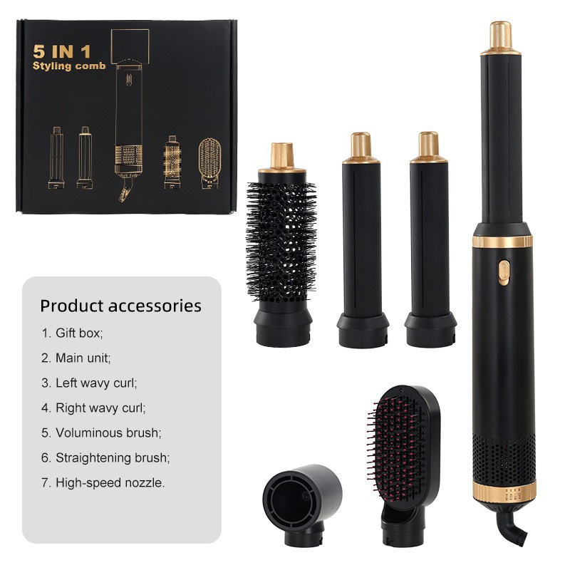 Cross-Border Popular High-Speed Hair Dryer Multi-Functional Five-In-One Styling Comb Constant Temperature Hair Care Negative Ion Hair Dryer