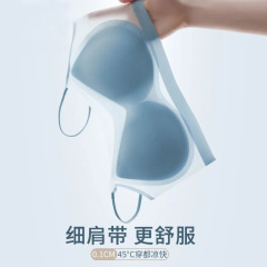 016 アイスシルクサスペンダーシームレス下着女性のスポーツ美しいバック通気性巨乳ショー小さなプッシュアッププッシュアップワイヤレス下着