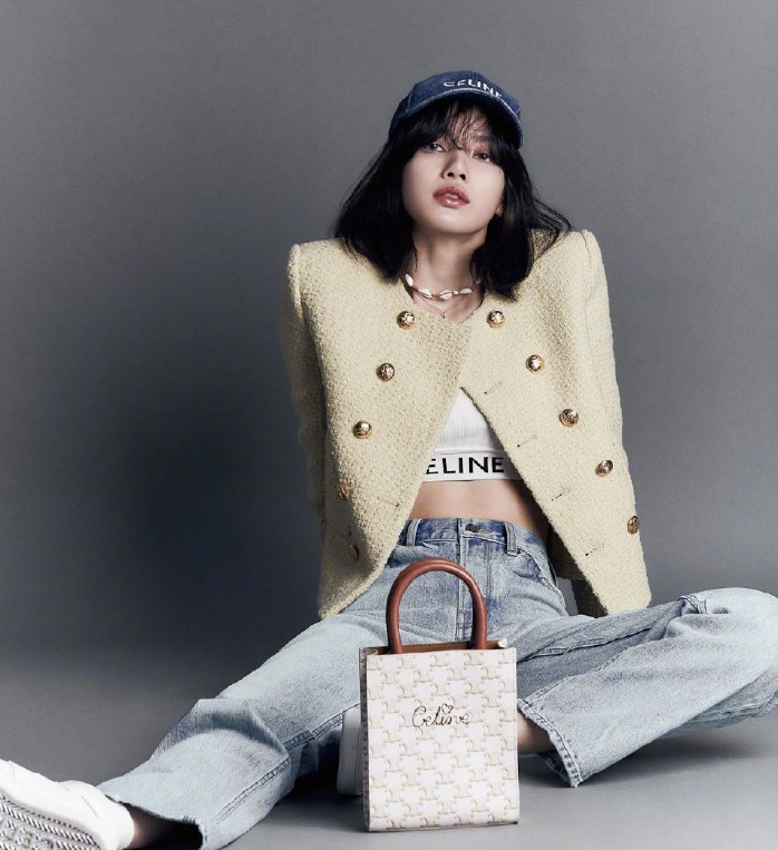 Lisa Han Suxi Song Jia Star With The Same Yellow Small Fragrance Coat Tweed Double-breasted Temperament Short Top