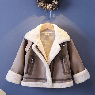 Girls' Fur One-piece Jacket Children's Suede Bikewear Men's Baby's Autumn and Winter Faux Fur Western-style Spring Fashion