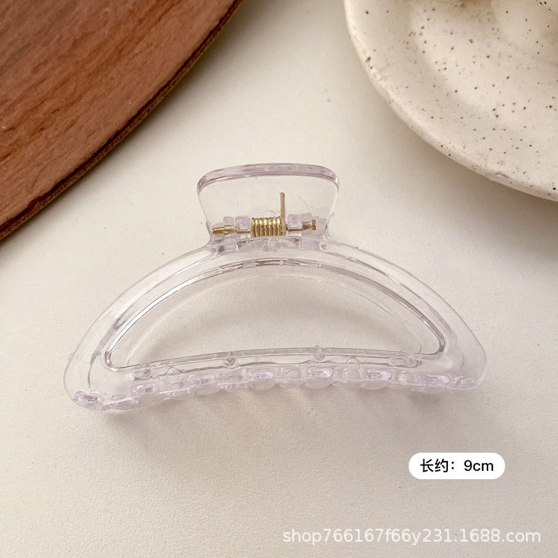 Pinza de pelo blanco femenino verano alto sentido Cabeza trasera updo tiburón clip gran horquilla esmerilado baño horquilla tocado