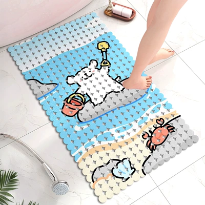 Avtomobil döşəmə paspasları: Hollow Kidsren, Pregnant Women and - puppy-playing-in-the-sand-70x40cm-environmentally-friendly-odorless-shipped-on-the-same-day-simple-round-style