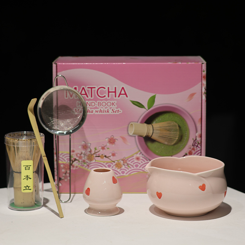 MATCHA跨境专供多款新品陶瓷5件套抹茶碗带嘴宋代点茶茶筅工具套|undefined