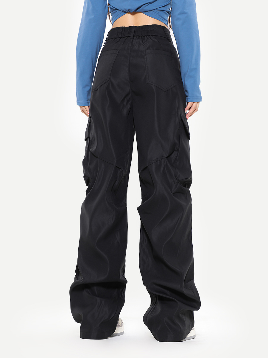OREETA jeans American overoles funcionales al aire libre plisado paracaídas overoles mujeres moda marca recta paraguas pantalones hombres
