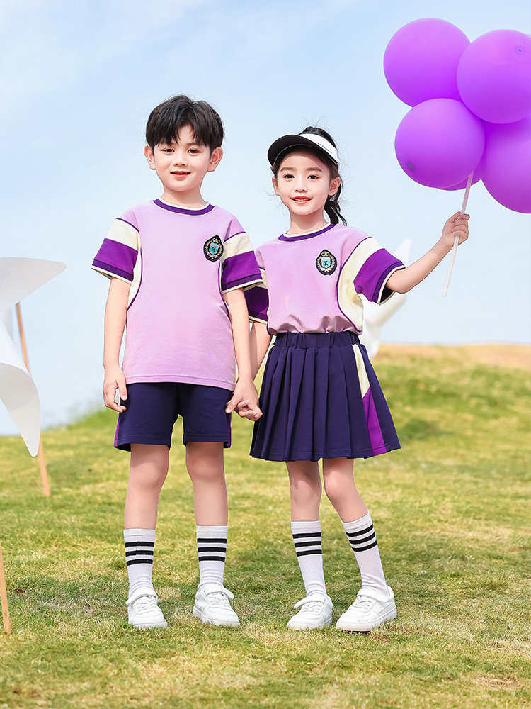 Uniform for students, summer set, children's sports short sleeve T-shirt for kindergarten 5