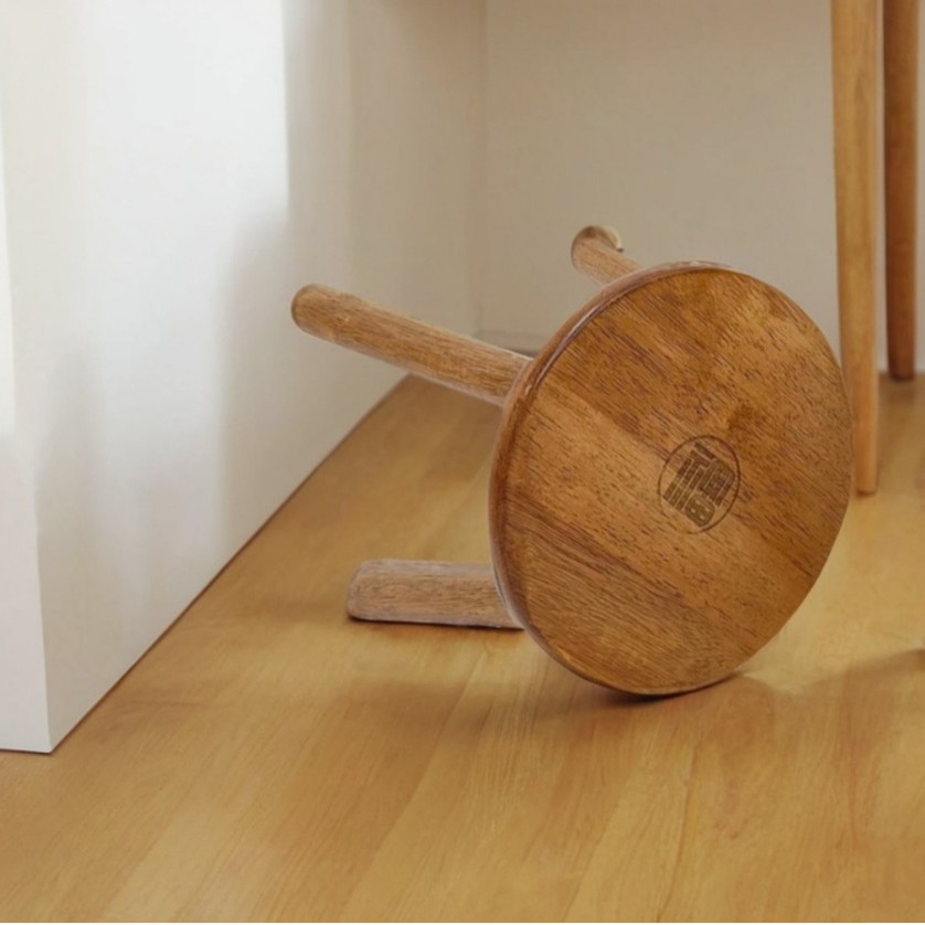 Orejas de conejo taburetes de madera sólida pequeños taburetes caseros taburetes redondos para niños creativos zapatos de cambio